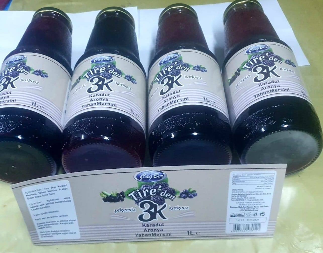 3K Karadut Aronya Yaban Mersini İçecek - 1 Litre